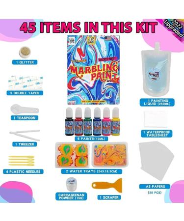 DADDY BRO Marble Painting Kit - Arts and Crafts for Ages 6-12 | Best Tween Paint Gift for Kids 4-10 | Marbling Paint Art Set - Buy Online on GoSupps.com
