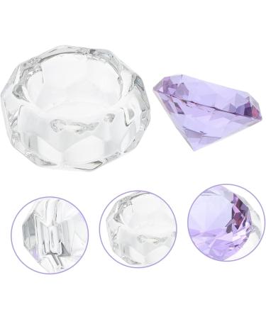 Healeved Nail Art Crystal Cup Crystal Dappen Dish Glass Terrarium with Lid Glass Dappen Dish Manicure Dish Bowl Manicure Art Dish Nail Liquid Cup Accessories With Cover White Crystal Purple - Buy Online on GoSupps.com
