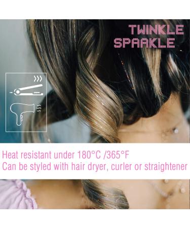 6 Pcs Clip in Hair Tinsel Kit - Galaxy Glitter Tinsel Extensions 19.6 Inch - Heat Resistant Fairy Sparkle Strands - Perfect for Festivals, Parties - Women, Girls, Kids - Buy Online on GoSupps.com