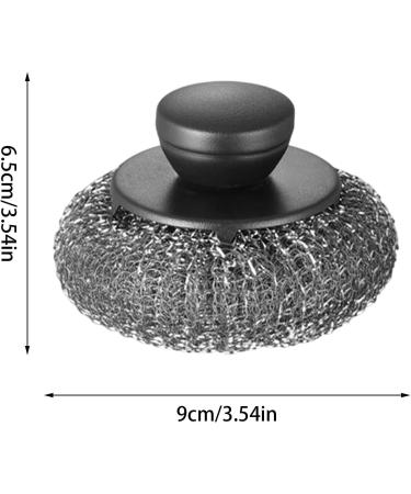 Stainless Steel Scrubber - Stainless Steel Scrubber Dish Brush Portable Metal Scrubber Pot Scrubbers for Iron Pots Barbecue Grills Black - Buy Online on GoSupps.com