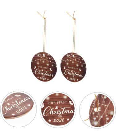 HOMSFOU 2pcs Christmas Tree Pendant Christmas Party Favors Gifts Just Married Christmas Tree Baubles Ornaments House Decorations for Home Christmas Pendants White Porcelain Supplies As Shown 1 7.4X7.4CM - Buy Online on GoSupps.com