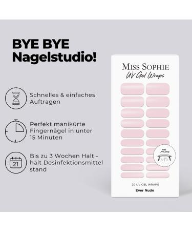 Original Miss Sophie UV Gel Nail Foils - Ever Nude UV Gel Nail Polish Strips for Finger & Toenails - Solid Color - International Shipping Available - Buy Online on GoSupps.com