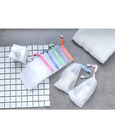 Andiker Soft Mesh Soap Bag Set - 7 Pcs | Shower Soap Pouch Saver with Drawstring | Hangable & Quick Drying Nylon | Foaming and Drying Solution - Buy Online on GoSupps.com