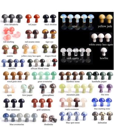 Natural Crystal Rough 20pcs Crystal Mini Mushroom Box Natural Stone Mineral SpecimenReiki Gemstone Home Aquarium Decor Suitable for Home Natural Stones Material random 1box - Buy Online on GoSupps.com