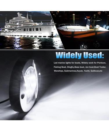 5Pcs White 12V 3 Round Marine Boat Interior Lights - IP67 Waterproof LED Stern Anchor & Night Fishing Lights - Buy Online on GoSupps.com