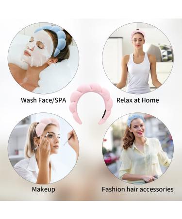 Spa Headband for Women - Pink Sponge Hairband for Girls | Hair Hoop for Spa, Wash Face, Makeup & Yoga - Buy Online on GoSupps.com