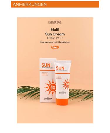FOODAHOLIC Multi-Sun Cream SPF50+ PA+++ - Anti-Wrinkle Sun Screen 70ml | Best International Shipping - Buy Online on GoSupps.com