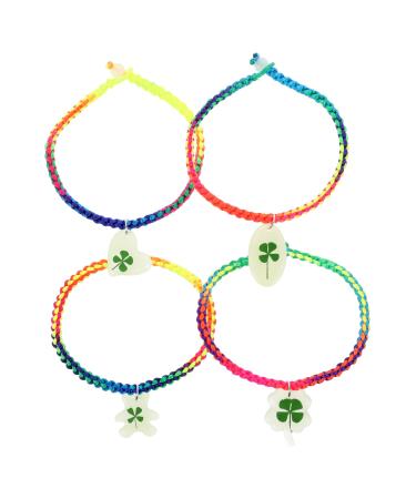 VALICLUD Green Bracelet 4pcs Bracelet Miss Resin Four Leaf Friendship Wrist Chain