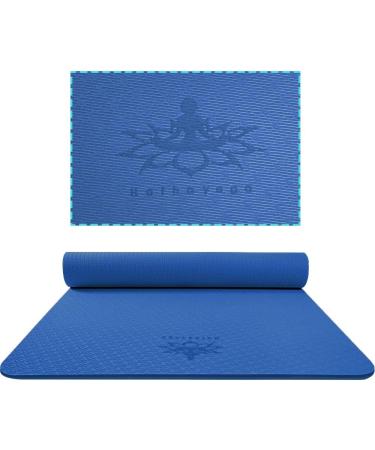 Hatha Yoga Extra Thick TPE Yoga Mat - 72 x 32 - 1/2 Thickness - Eco Friendly SGS Certified - High Density Anti-Tear Bolster - Blue - Buy Online on GoSupps.com