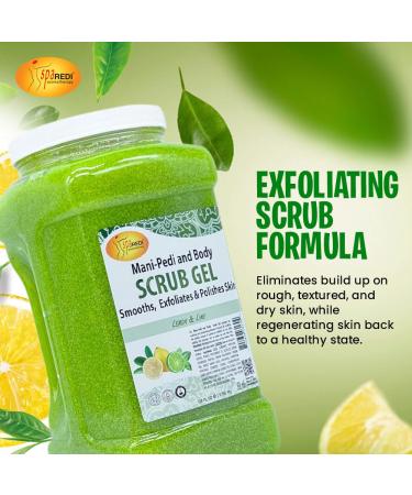 SPA REDI Lemon & Lime Pumice Scrub Gel - Exfoliating & Hydrating 128oz | Glowy Smooth Skin with Hyaluronic Acid & Comfrey Extract - Buy Online on GoSupps.com