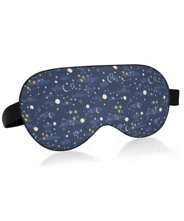 ElliTarr Eye Mask for Sleeping Blindfold Light Blocking Sleep Mask for Men Women Sleep Masks Soft and Comfortable Eye Cover for Travel Eye Shades Adjustable Strap Galaxy Navy