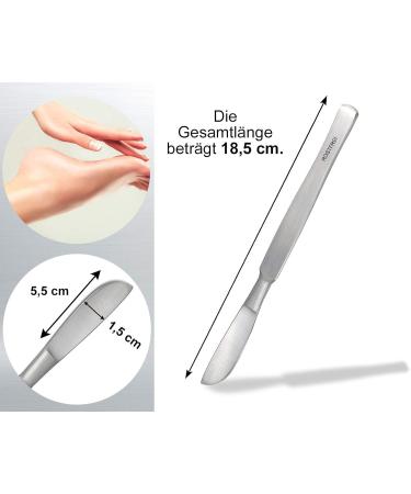 Professional Hornhauber Stumped Scalpel Cream-Scrub | Stainless Steel Corneal Remover for Gentle Foot Care | 18.5 cm Model 4 - Buy Online on GoSupps.com