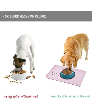 Reopet Silicone Pet Feed Mat - Waterproof Dog & Cat Space Mat with Elevated Edges - 47x30 cm (1-Pack) - Thistle Color - Buy Online on GoSupps.com
