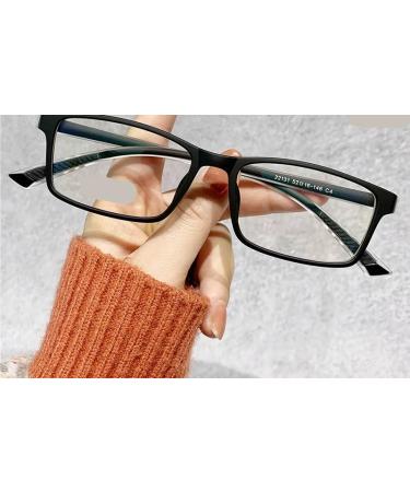 VENOAL Large TR Frame Retro Rectangular Eyeglasses UV Protection Computer Reader Blue Light Protection Flat Sunglasses (Color : Black-1 Size : +250) +250 Black-1