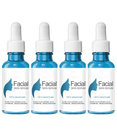 KYOSK Facial Skin Serum Hyaluronic Acid Serum for Face Collagen Boost Anti Aging Daily Serum Collagen Boost Face Serum Anti-Wrinkle Serum Suitable for All Skin Types for Women & Men (4pcs)
