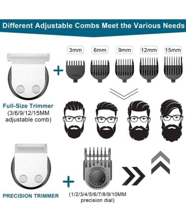 Pro Hair Clipper 5 in 1 Hair Trimmer Cordless Hair Clipper Rechargeable Men's Body Shaver LCD Screen Grooming Kit - Buy Online on GoSupps.com