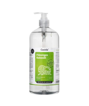 Liquid coconut oil with pump dispenser - pure & natural - Pure liquid fractionated coconut oil from the pharmacy 1000 ml - Buy Online on GoSupps.com