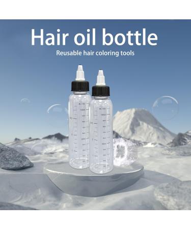 2pcs Hair Oil Bottles with 5 Double Earmuffs 120ml Hair Oil Applicator Bottle Pointed Bottle Graduated Bottle Clear Squeeze Bottle with Lid Reusable - Buy Online on GoSupps.com