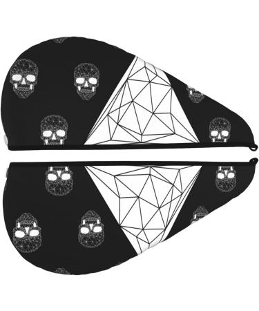 Polygonal Modern Crystal Skull Hair Towel | Super Absorbent Microfiber Wrap for Women - Quick Dry Coral Velvet for Long & Curly Hair - Buy Online on GoSupps.com