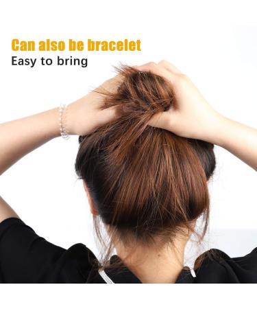 FIDGET PENCIL 40 PCS Spiral Hair Ties - No Crease Traceless Phone Cord Elastic Waterproof Coil Transparent Clear - Buy Online on GoSupps.com