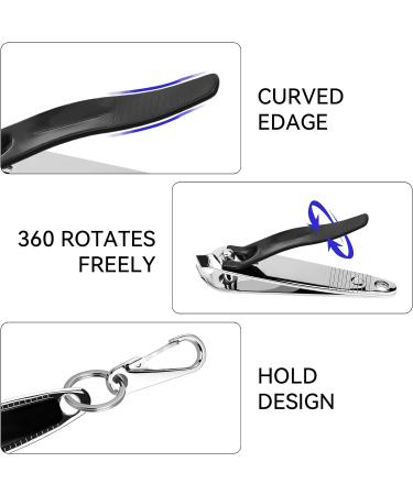 2 Pcs Heavy Duty Stainless Steel Nail Clippers for Thick Nails - Black+Silver - Buy Online on GoSupps.com