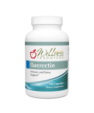 Wellness Resources Quercetin - Immune, Sinus and Allergy Support 1000mg per Serving - (100 caps/50 Servings) Vegan, Non-GMO 100 Count (Pack of 1)