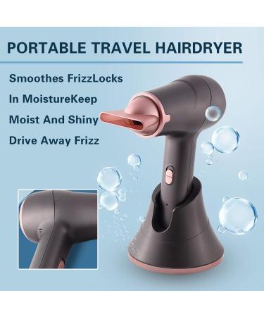 Cordless Hair Dryer with 360 Rotating Nozzle Handheld Rechargeable Hairdryer Kit w/Hot & Cold Wind Powerful Fast Dry Hair for Indoor Outdoor Salon - Buy Online on GoSupps.com