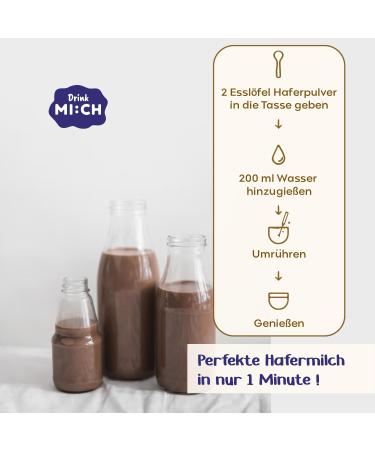 Buy Drink Mi: CH Oat Drink Powder Cocoa 250g - Vegan Sugar-Free Eco-Friendly Chocolate Mix - Makes 2 Liters 85% Less Packaging Waste - Buy Online on GoSupps.com