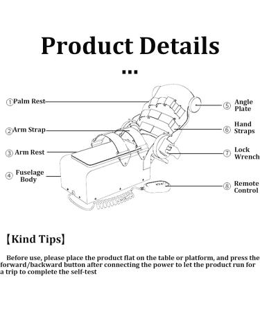 Electric Elbow Joint Rehabilitation Elbow Joint Stretching Trainer with 5-Finger Fixed and Joint Floating Design Adjustable 0-90 Bending/Stretch Angle for Arm Fracture - Buy Online on GoSupps.com