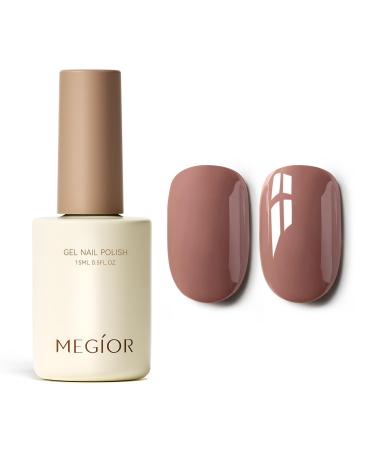 MEGIOR Clay Gel Nail Polish 15ml Terracotta Gel Polish High Gloss Soak Off UV LED Nail Gel Polish for Nail Art Manicure Salon DIY Home Gift for Girls