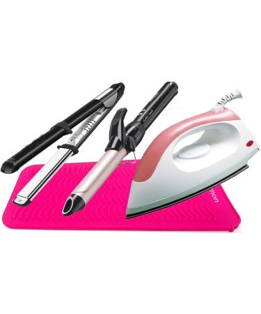 Heat-Resistant Silicone Mat Bag for Hot Hair Tools | Curly Bars & Straighteners | Pink 28.5cm x 14cm - Buy Online on GoSupps.com