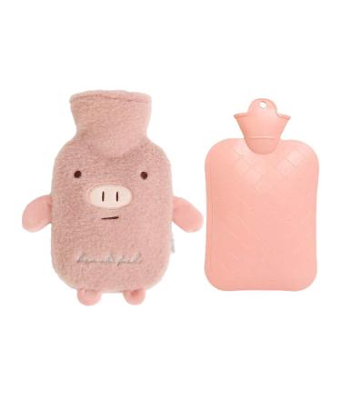 VStar66 hot bottle with cover water injection warm bag for pain relief (1 l pink pig) 10.2 x 5.9 inch pink pig