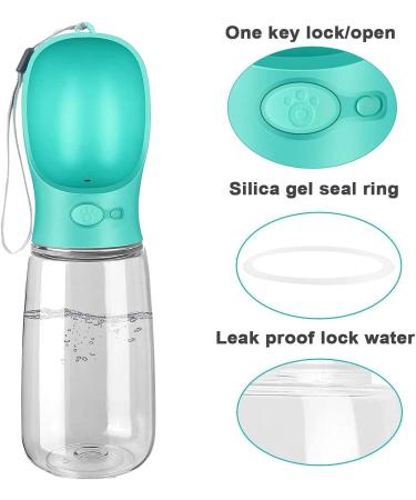 Emwel 550ml Dog Water Bottle - Portable Pet Drinking Dispenser for Travel Hiking Camping | Blue - Buy Online on GoSupps.com