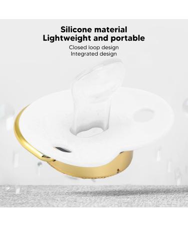 Soft Silicone BPA-Free Baby Pacifier with Chain Clip | Night Sneaker for 6-18 Months | Essentials for Premature Babies | White Strass Bling - Buy Online on GoSupps.com