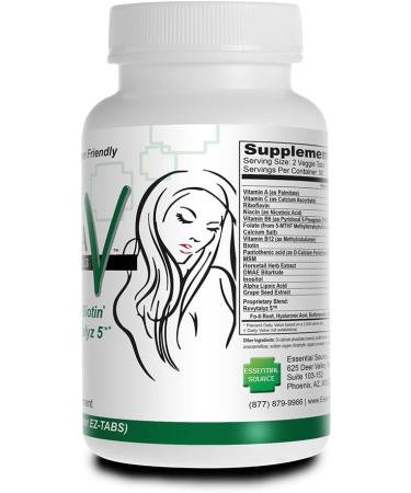 Essential Source Bonita V Vegan Hair Nails and Skin Vitamins for Women - 20 Active Ingredients Including Biotin - Stronger Nails Healthy Skin Hair Growth - 180 EZ-TAB Veggie Tablets - Buy Online on GoSupps.com