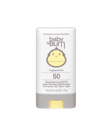 Sun Bum Baby SPF 50 Sunscreen Stick, Mineral Roll-On UVA/UVB Face and Body Protection for Sensitive Skin, Fragrance Free, Travel Size, Unscented, 0.45 Oz