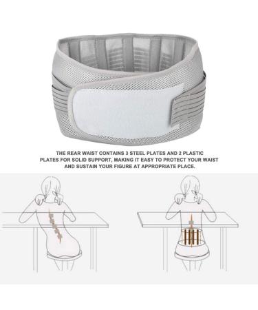 Anggrek Lumbar Support Belt - Adjustable Compression Waist Support for Men & Women | Breathable Lordosis Pain Relief (Gray L) - Buy Online on GoSupps.com