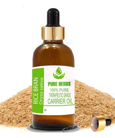 Buy Pure Herbs Rice Bran Oil (30 ml) - 100% Natural Therapeutic Grade Carrier Oil with Dropper for Skin & Hair - Buy Online on GoSupps.com