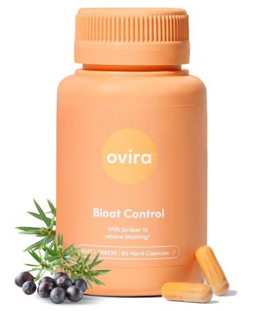 Ovira Bloat Control Supplement with JUNICLEAR - 60 Capsules for Gas and Bloating Relief | Effective Debloating for Women and Men | Helps Water Retention & Promotes Digestive Health - Pack of 1 60 Count (Pack of 1)