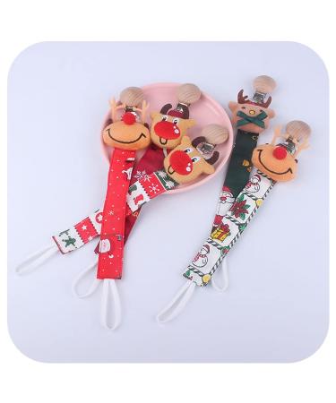 TIAN-K Christmas Elk Pacifier Chain | Cotton Teething Toy for Newborns | International Shipping - Buy Online on GoSupps.com