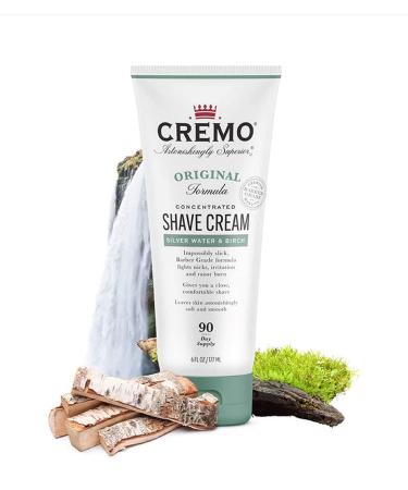Cremo Original Formula Shave Cream - Silver Water & Birch, 6 fl oz - Smooth, Concentrated Shaving Cream - Buy Online on GoSupps.com