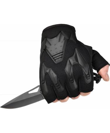 FANGIER Fingerless Tactical Gloves for Men - Lightweight and Breathable Outdoor Sports Gloves for Shooting, Hunting, Motorcycling, Climbing - CS Military Action Gloves (Black - Buy Online on GoSupps.com