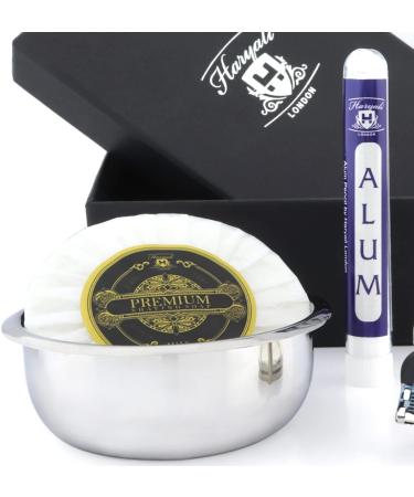 6 Pc Men's Shaving Kit - Edge Razor Badger Hair Brush Soap & Bowl | Perfect Grooming Set - Buy Online on GoSupps.com