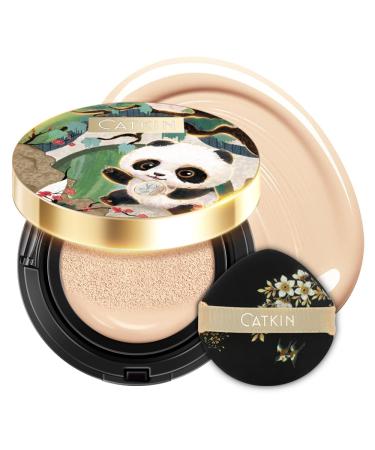 CATKIN Panda Land Foundation Full Coverage Breathable Cushion Foundation with Nourishing and Long-wearing Formula Buildable Coverage for Sensitive Skin 15g*2(C01 FAIR) 15.00 g (Pack of 1) C01 FAIR