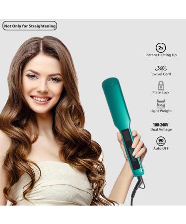 TSEKIDO 2-in-1 Hair Straightener and Curler - Professional Titanium Flat Iron | 1.75 Inch Green - Buy Online on GoSupps.com