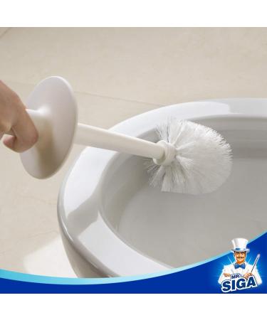 MR.SIGA Toilet Bowl Brush and Holder - Bathroom White 1 Pack - Buy Online on GoSupps.com