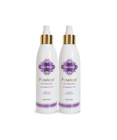 Fake Bake Flawless Self-Tanning Liquid Streak-Free, Long-Lasting Natural Glow For All Skin Tones - Sunless Tanner with Professional Mitt For Easy Application, Black Coconut Scent - 6 oz (Pack of 2) - Buy Online on GoSupps.com