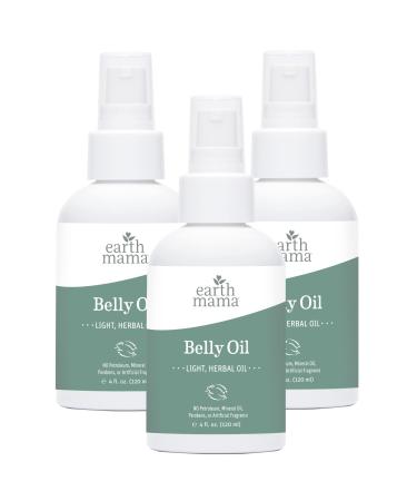 Belly Oil by Earth Mama | To Safely Moisturize and Promote Skin's Natural Elasticity During Pregnancy and to Ease the Appearance of Stretch Marks, 4-Fluid Ounce (3-Pack) 4 Fl Oz (Pack of 3) Belly Oil