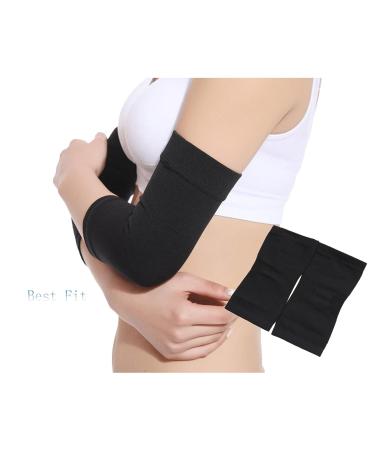 Elbow Brace Compression Sleeve (Pair) - X-Large Black Support for Tendonitis Recovery & Prevention - Buy Online on GoSupps.com