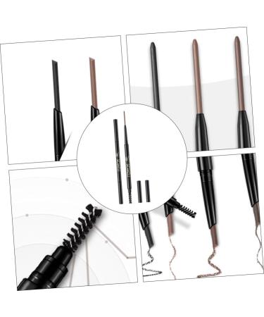 Angoily 3pcs 2 1 Eyebrow Makeup Tools Brow Pencil Triangle Pencil Makeup Accessories To Rotate Lock Cylinder 1 count (Pack of 1) Dark Brownx3pcs - Buy Online on GoSupps.com